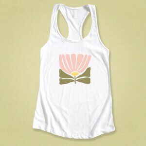 Tulip Block Print Tank Top – Groovy Retro Flower Tank